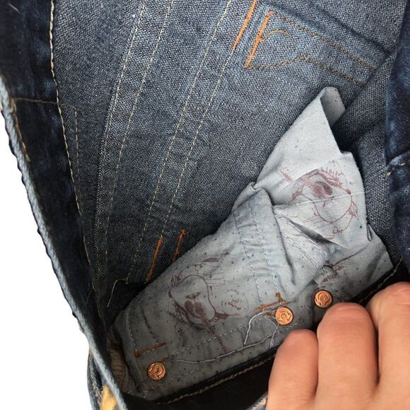 Brand New Vintage True Religion Embroidered Jeans Size 36 JOEY Blue - Picture 7 of 15